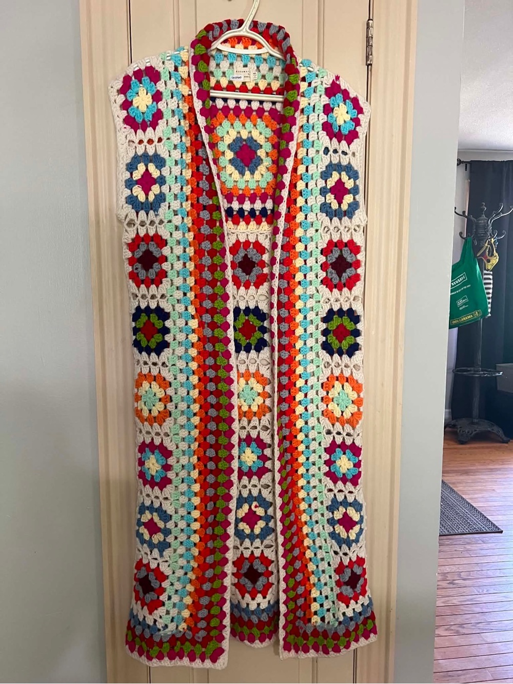 Dreamers by Debut - Multicolor Crochet Granny Square Vest